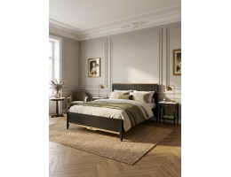 Кровать двуспальная 160х200 Пенни черный сапфир/антик 24
