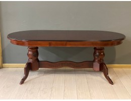 Стол овальный раскладной Верона (орех с черной патиной, шпон)