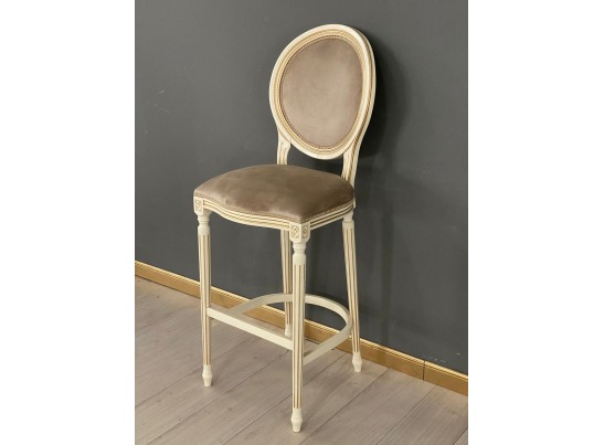 Стул барный Медальон (слоновая кость, патина золото)