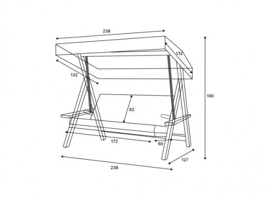 Качели Lyon с бежевыми подушками в Ростове-на-Дону