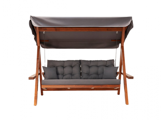 Деревянные качели Lyon с серыми подушками в Ростове-на-Дону