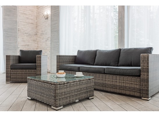 Лаунж-зона KARL с трёхместным диваном (серая) в Ростове-на-Дону