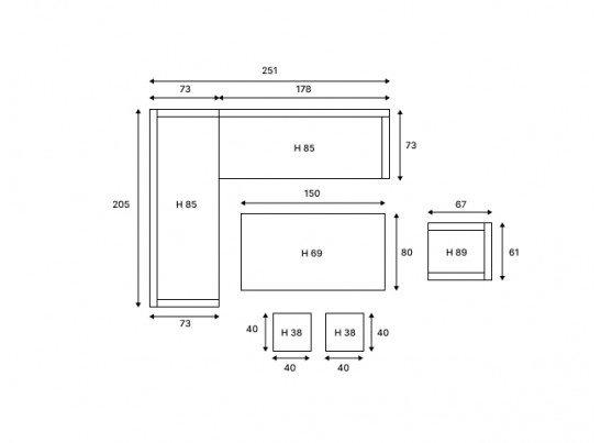 Угловой комплект Genry из искусственного ротанга в Ростове-на-Дону