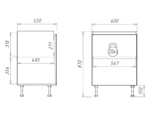 Стол "Женева" 60 белый