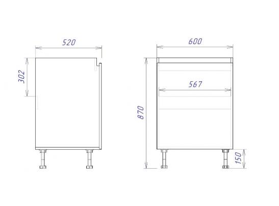 Стол под мойку "Женева" зеленый
