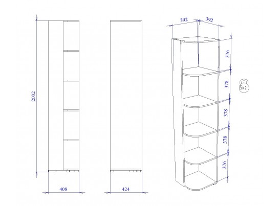Полка угловая "Каспер"
