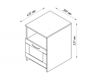 Прикроватная тумба СИРИУС 1 2.02.03.010.1