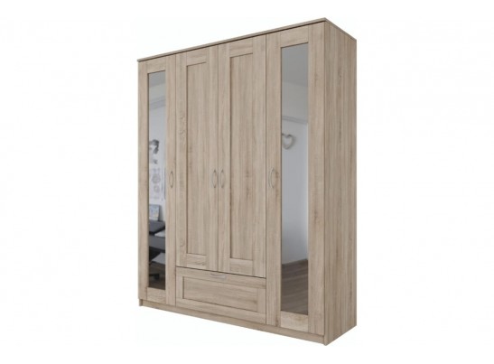 Шкаф Шведский Стандарт 4 двери и 1 ящик с зеркалами СИРИУС 4 2.02.01.042.1 в Ростове-на-Дону