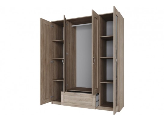 Шкаф Шведский Стандарт 4 двери и 1 ящик с зеркалами СИРИУС 4 2.02.01.042.1 в Ростове-на-Дону