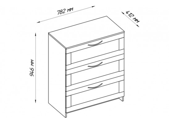 Комод СИРИУС 3 ящика 2.02.02.050.1 в Ростове-на-Дону