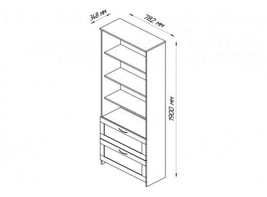 Стеллаж СИРИУС 2 ящика 2.02.07.110.1 в Ростове-на-Дону