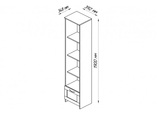 Стеллаж СИРИУС 1 ящик 2.02.07.130.1 в Ростове-на-Дону