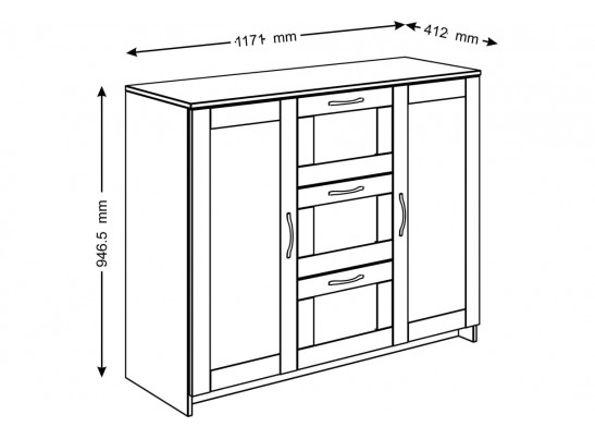 Тумба СИРИУС 2 двери и 3 ящика 2.02.03.340.1 в Ростове-на-Дону