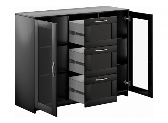 Тумба/комод СИРИУС 2 двери со стеклом и 3 ящика 2.02.03.380.1 в Ростове-на-Дону