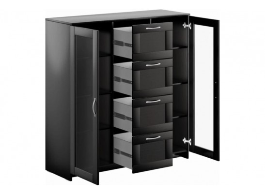 Тумба/комод СИРИУС 2 двери со стеклом и 4 ящика 2.02.03.400.1 в Ростове-на-Дону