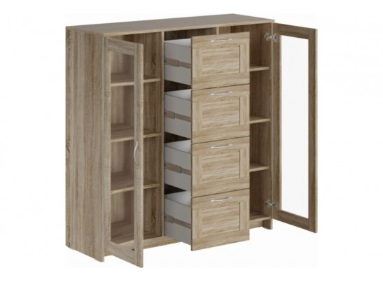 Тумба/комод СИРИУС 2 двери со стеклом и 4 ящика 2.02.03.400.1 в Ростове-на-Дону