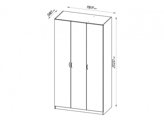 Шкаф ПЕГАС 3 двери 2.04.01.030.1 в Ростове-на-Дону
