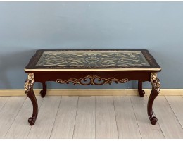 Стол журнальный прямоугольный Жасмин (темный орех, золото)