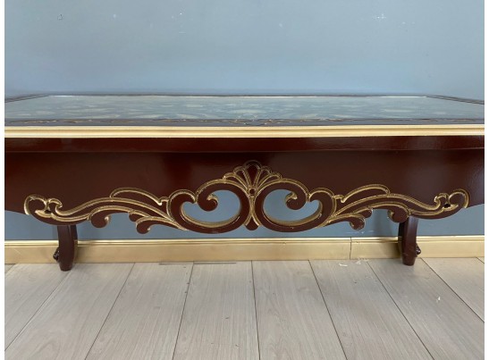 Стол журнальный прямоугольный Жасмин (темный орех, золото)