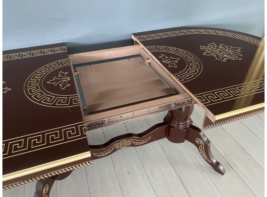 Стол овальный раскладной Милан (орех, золотая патина)