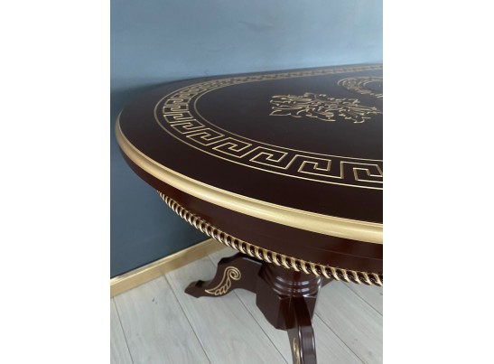 Стол овальный раскладной Милан (орех, золотая патина)