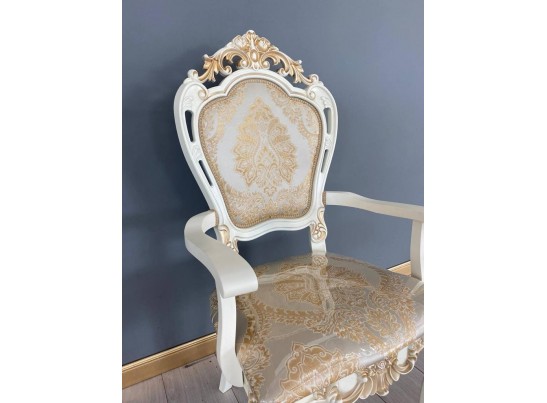 Стул Розалия с подлокотниками (слоновая кость, патина золото)