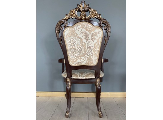 Стул Роза с подлокотниками (темный орех, патина золото)