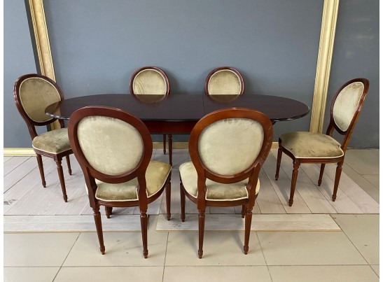 Стол овальный раскладной Азалия (орех с черной патиной, шпон)