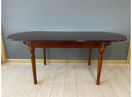 Стол овальный раскладной Азалия (орех с черной патиной, шпон)