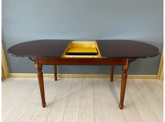 Стол овальный раскладной Азалия (орех с черной патиной, шпон)