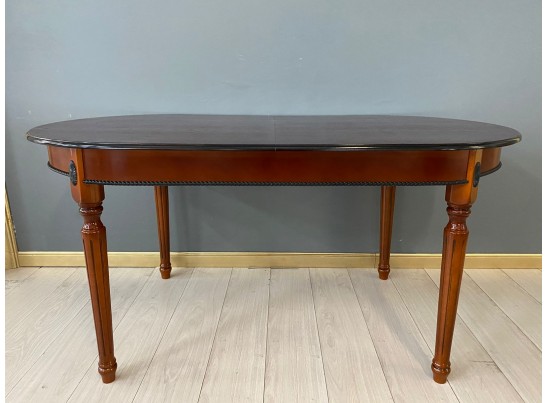 Стол овальный раскладной Азалия (орех с черной патиной, шпон)