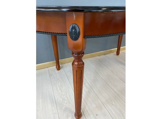 Стол овальный раскладной Азалия (орех с черной патиной, шпон)