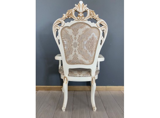 Стул с подлокотниками Роза (слоновая кость, патина золото)