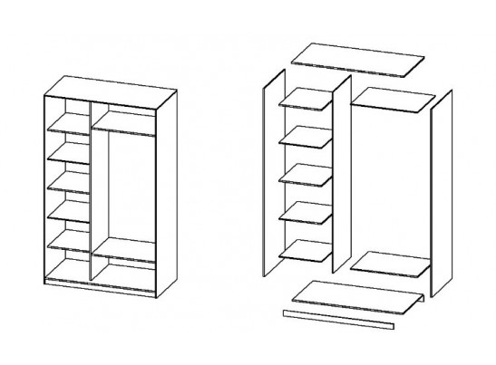 Шкаф-купе "Эстель" 180, крем