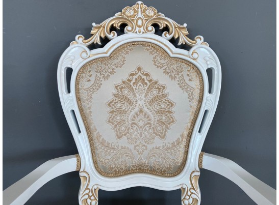 Стул Розалия с подлокотниками (белый, патина золото)