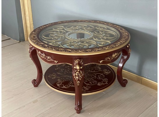 Стол журнальный круглый Жасмин (темный орех, золото) Стол журнальный круглый Жасмин (темный орех, золото)