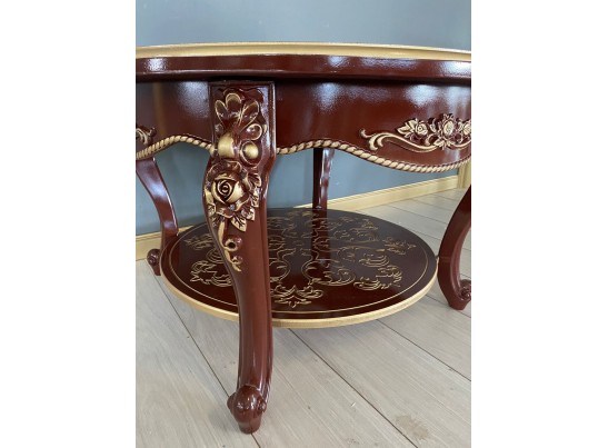 Стол журнальный круглый Жасмин (темный орех, золото) Стол журнальный круглый Жасмин (темный орех, золото)