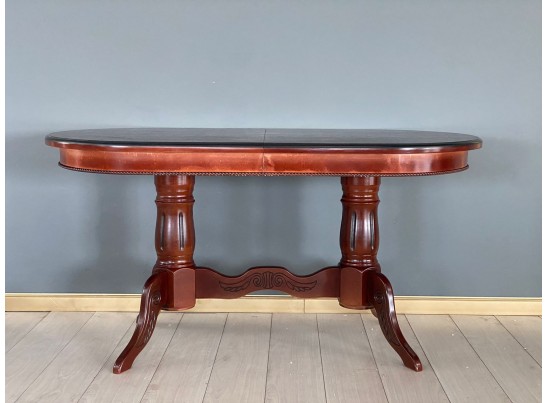 Стол овальный раскладной Верона (орех с черной патиной, шпон)