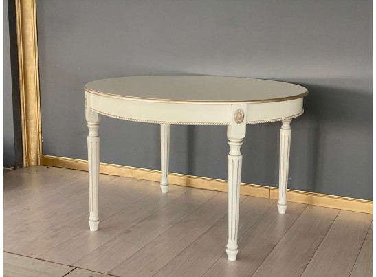 Стол круглый Азалия (слоновая кость, патина шампань)