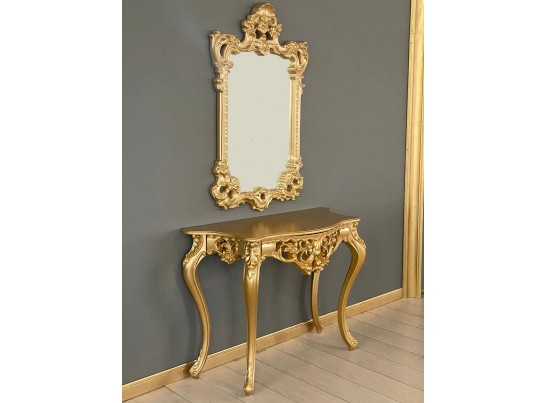 Консольный столик с зеркалом Версаль ТИП 1 (золото)