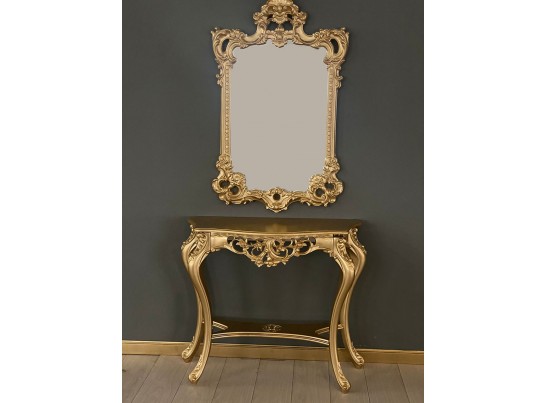 Консольный столик с зеркалом Версаль ТИП 2 (золото)
