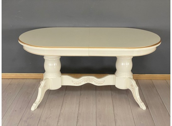 Стол овальный раскладной Верона (слоновая кость, золото)