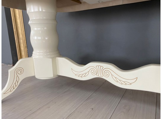 Стол овальный раскладной Верона (слоновая кость, золото)