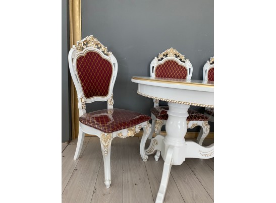 Обеденная группа Стол Милан и стулья Розалия (белый, патина золото) в Ростове-на-Дону