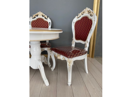 Обеденная группа Стол Милан и стулья Розалия (белый, патина золото) в Ростове-на-Дону