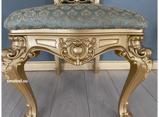 Стул с мягкой спинкой Император (голубой жаккард)