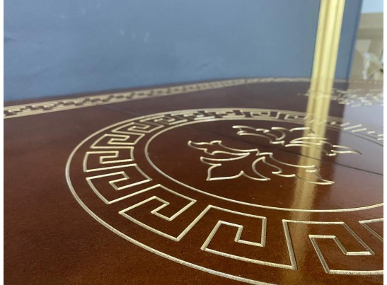 Стол овальный раскладной Милан на 4х ножках (орех, патина золото)