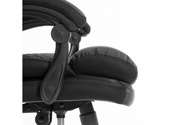 Кресло Чиф Металбл/Chief Metalbl кож/зам/ткань, черный/черный стеганный/черный, 36-6/36-6/TW-11