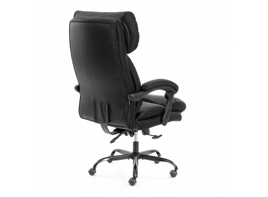 Кресло Чиф Металбл/Chief Metalbl кож/зам/ткань, черный/черный стеганный/черный, 36-6/36-6/TW-11