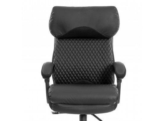 Кресло Чиф Металбл/Chief Metalbl кож/зам/ткань, черный/черный стеганный/черный, 36-6/36-6/TW-11